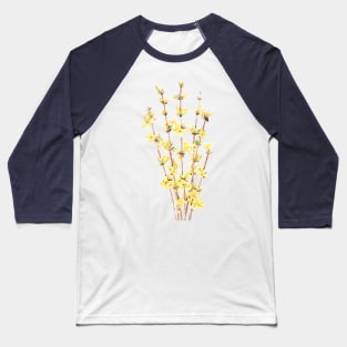 yellow forsythia watercolor Baseball T-Shirt